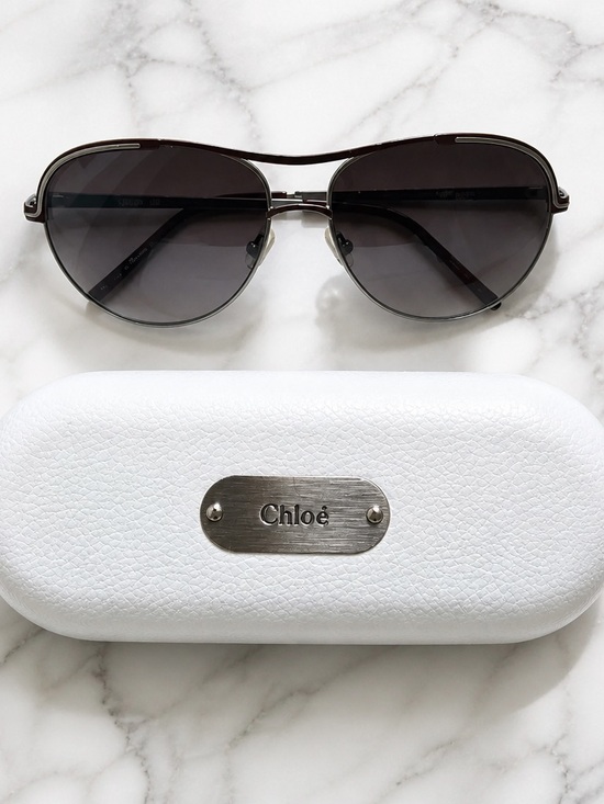 Chloe' Accessories - Chloé CA2245 C03 Burgundy Aviator Sunglasses 61-15-135 Gradient + Case"